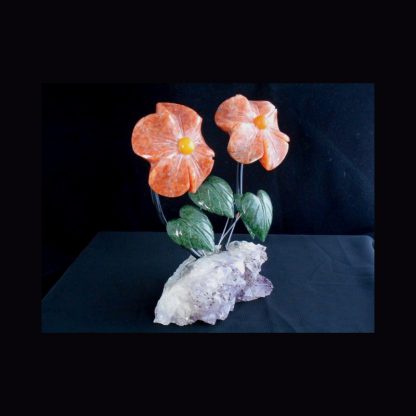 Fleurs en pierre de Calcite Orange