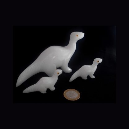 Dinosaure en Pierre de Calcite Blanche