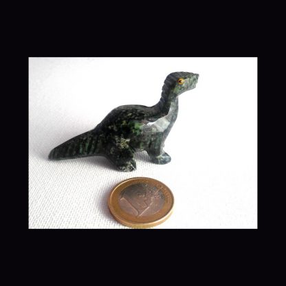 Dinosaure en Pierre de Serpentine Verte