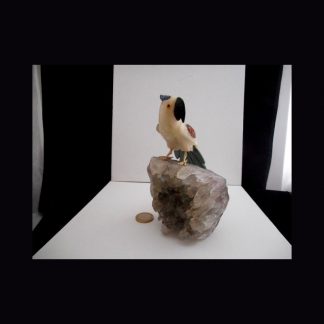 Perroquet en pierre de Calcite Blanche