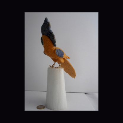 Perroquet en Pierre de Calcite Orange
